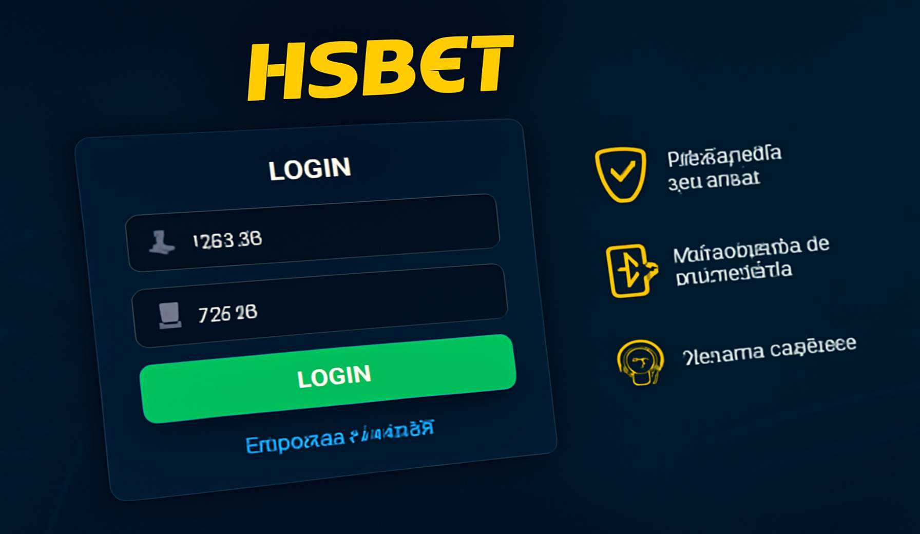 Criar uma nova Conta no plataforma HSBET